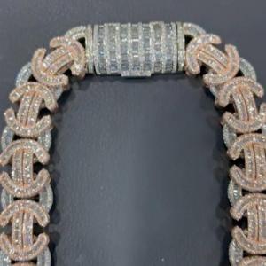 Cadena Cubana de Plata de Ley 925 Chapada en Oro con Moissanita, Joyería de Moda Hip Hop para Fiestas - Product Image 4