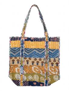 The Moountain Boy Color Blocked <b>Patchwork</b> Tote <b>Bag</b> with Ethnic Print Design Street Style for Spring and Summer Use - Product Image 1