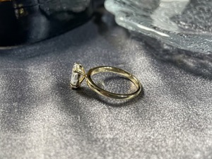 Anillo Solitario de Diamante Cultivado en Laboratorio, Corte Pera, Chapado en Oro, Joyería de Lujo para Compromiso, Boda, Aniversario o Fiesta - Product Image 5