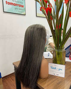 Perruque sur mesure à prix de gros, extension de cheveux humains vietnamiens, perruque grise avec dentelle HD frontale - Product Image 4