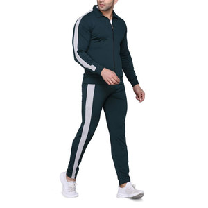 Men's Solid Color Tracksuit Set Full Zipper Turn-<b>down</b> Collar Breathable Polyester Casual Wear Autumn Regular Fit With Pockets - Product Image 6