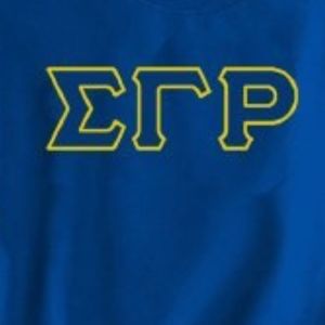 Sudadera con letras bordadas Sigma Gamma Rho, azul, para mujer, suéter de la hermandad, con letras griegas, de forro polar, informal, ropa universitaria - Product Image 2