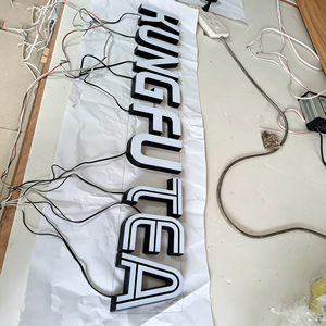 Outdoor Acrylic Stainless Steel Frontlit Backlit <b>LED</b> <b>Sign</b> Board Logo Glowing Font Shop <b>Sign</b> 2700K Warm White Easy - Product Image 3