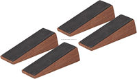 Butées de porte en bois de pin naturel Conception triangulaire simple pour le bas de la porte Cale de porte de sécurité à domicile antidérapante