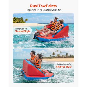 Tubo Gonfiabile Trainabile in PVC per 2 Persone, Capacità 340 Libbre, per Sport Acquatici - Product Image 3