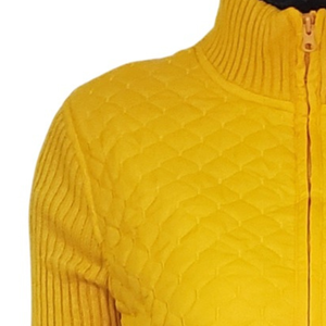Womens Quilted <b>Full</b> <b>Zip</b> Sweater Jacket Lightweight Warm Long Sleeve Casual <b>Zip</b> Up Knit <b>Cardigan</b> Outerwear for Ladies Autumn - Product Image 3
