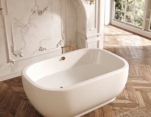 อ่างอาบน้ำอะคริลิคแบบตั้งพื้นทรงมุม พร้อมก๊อกน้ำและท่อระบายน้ำ สำหรับโรงแรม - Product Image 2