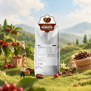 Café en grains torréfiés Robusta brun en gros avec ingrédient au beurre et au sel lacté, produit agricole - Product Image 1
