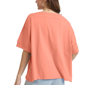 T-shirt Ringer pour femme, style streetwear, avec logo personnalisé sérigraphié, à épaules tombantes, vente en gros - Product Image 2