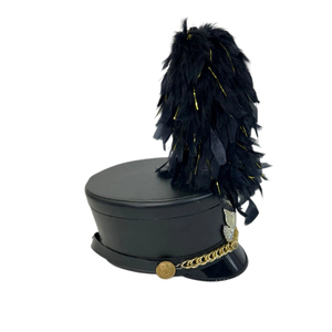 Chapeau Shako de haute qualité en cuir de vachette imperméable, style infanterie napoléonienne française, avec broderie 3D, plume et plaque d'aigle en laiton, pour usage décontracté - Product Image 4