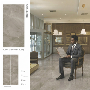 Carreaux de sol et de mur en porcelaine émaillée polie Roman Silver 800x1600mm, design grand format premium - Product Image 4