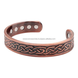 Bracelet magnétique en cuivre à motif animalier Art Déco celtique pour homme, cadeau de mariage et de condoléances, 10 aimants - Product Image 1