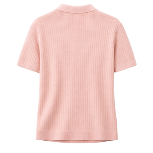 Polo de punto ondulado para hombre, manga corta, algodón premium, corte ajustado, informal, transpirable, tacto suave, venta al por mayor - Product Image 5