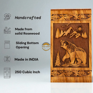 Urna Funeraria de Resina y Madera Natural Inspirada en el Océano, Caja para Cenizas con Diseño de Ola Azul Hecha a Mano por AYAANS - Product Image 6