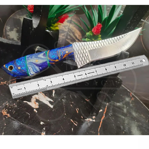 Cuchillo de caza de acero hecho a mano con mango de resina, raspador de herrador, cuchillo de vaquero - Product Image 6