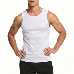 Tailored Fit Wholesale Custom Own Brand All Season Men's Tank Tops Gym Workout Sports Fitness Soft Spandex <b>Polyester</b> Tank Tops - Product Image 3