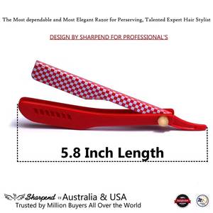 Morje Surgical Stainless Steel <b>Single</b> <b>Blade</b> <b>Razor</b> with Blue Checkered Handle Black Case for Men's Face Shaving (Barber Shop Use) - Product Image 6