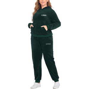 New Long Sleeve Active <b>Jogger</b> Suit Training Sweatsuit <b>Women</b> Fitted Velour Hooded <b>Velvet</b> Tracksuit for <b>Women</b> - Product Image 1
