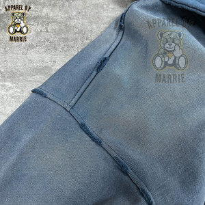 Sudadera con capucha OEM de gran tamaño con cremallera, de alta calidad, para hombre, 100% algodón de rizo, con logo impreso personalizado, estilo streetwear. - Product Image 4