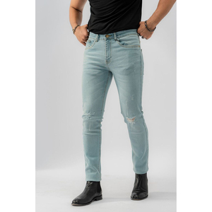 Pantalones vaqueros de mezclilla para hombre, corte ajustado, recto, regular, largos, cómodos, informales. - Product Image 1