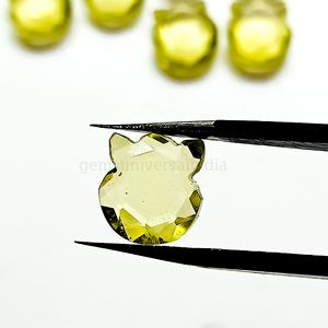 Cuentas de cuarzo limón natural facetadas en forma de gato, piedras talladas de 12 mm, piedras sueltas con forma de gatito para la fabricación de joyas, precio al por mayor. - Product Image 2