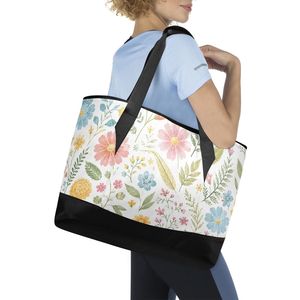 Sac Isotherme Floral Portable pour Repas – Sac Glacière Fourre-tout en Polyester avec Fermeture Éclair et Bandoulière pour Transport Alimentaire - Product Image 5