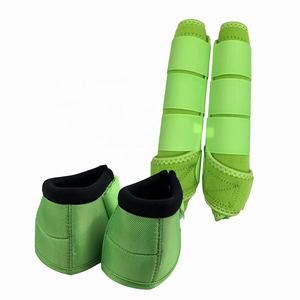 Botas Protectoras de Lujo para Caballos Tough Tack Verdes, Duraderas, Transpirables, de Malla, Color Sólido, Soporte para Patas, para Montar a Caballo - Product Image 1