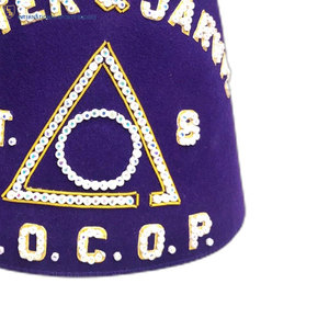 Custom Logo Production Masonic Regalia Fez <b>Hats</b> Casual Premium Quality Accessories with Fine Embroidered Details - Product Image 5