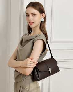Bolso de Hombro de Lujo Personalizable con Cierre de Cremallera y Abierto, de Cuero Genuino de Alta Calidad, Minimalista, para Mujer, Bolso de Mano Moderno - Product Image 3