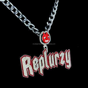 925 Sterling Silver Hip Hop Pendentif Night Glow Émail Personnalisé Lettre Glacée Conception VVS D Moissanite Diamant IGI Certifié Populaire - Product Image 4