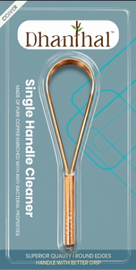 Nettoyeur de langue en cuivre pur Dhanthal, réutilisable, antibactérien, outil de soin buccal pour une haleine fraîche, gratte-langue ayurvédique - Product Image 2