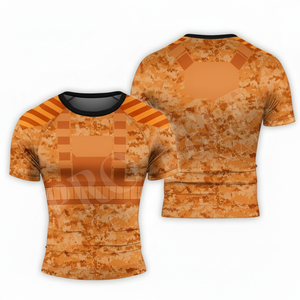 เสื้อแรชการ์ดแขนสั้นลายพรางแบบกำหนดเองสำหรับกิจกรรมกลางแจ้ง ป้องกันรังสียูวี แห้งเร็ว เหมาะสำหรับเล่นเซิร์ฟและว่ายน้ำ - Product Image 5