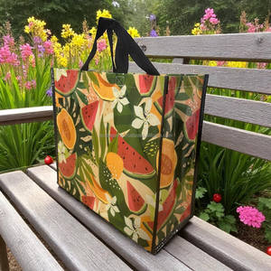Eco-friendly Custom Logo <b>Handbag</b> Durable Reusable Glossy Laminated Vietnam Non-PP Woven ECOBAG VINA <b>Medium</b> Handled Shopping - Product Image 2