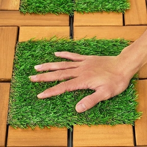 Carreaux carrés en bois d'acacia antidérapants modernes GWV-6080CG 300x300mm pour intérieur/extérieur, balcon, jardin, allée, cour, décoration de pièce - Product Image 5