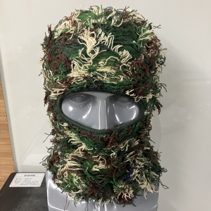 Wholesale Distressed Fashion Cotton Striped One Hole Ski Mask Beanie Winter Warm Knitted Face Cover - Product Image 5