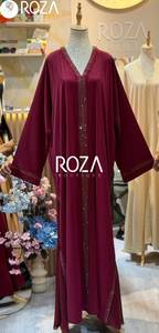 Ensemble Abaya Premium à Taille Froncée et Ornements en Cristal – Vente en Gros - Product Image 4