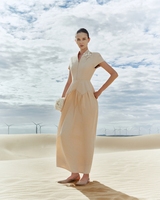 Nouvelle collection Robe décontractée pour femmes ELORIA SHIRT-COLLAR MIDI DRESS Robes à manches courtes pour femmes Robes élégantes tendance pour femmes Vêtements pour femmes