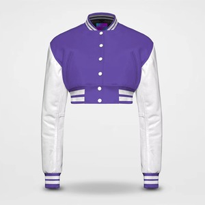 Chaqueta Varsity Personalizada de Invierno para Mujer, Estilo Vintage, para Escuela o Universidad, con Letras Bordadas, Ecológica, Transpirable, de Algodón Crudo - Product Image 1