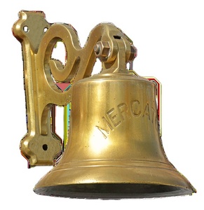 Campana de barco de latón Premium de alta calidad montada en la pared decoración náutica para el hogar técnica pulida colgante de pared de alta venta - Product Image 1