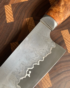 Couteau de chef artisanal LEGACY BLADES en acier Damas cuivré, manche en bois personnalisé, étui en cuir, fabricant OEM ODM - Product Image 5