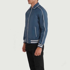 Chaqueta de Cuero Vacuno para Hombre, Estilo Urbano, Color Sólido, Cómoda, Transpirable, Ecológica, Resistente al Viento, Superventas - Product Image 1