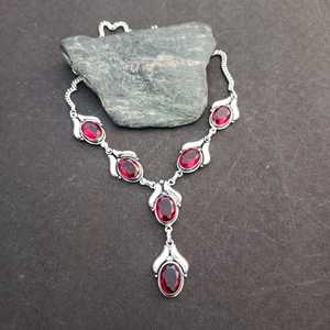 NIKHIL GEMS Magnifique pendentif vintage en grenat plaqué or, en argent sterling 925, fait main, bijoux en pierres précieuses, tiers - Product Image 4