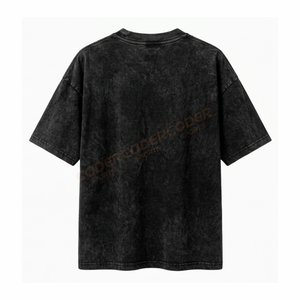 T-shirt 100% polyester/coton de haute qualité, effet délavé, style streetwear hip-hop, logo personnalisé, séchage rapide, écologique - Product Image 2