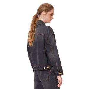 Willshela Femme Chic Vintage Denim Bleu Simple Boutonnage Veste Imprimé Respirant Manches Longues avec Poches Revers Cou Tenues - Product Image 3