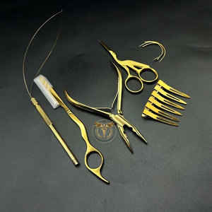 Professional Gold Hair Extension Tools Kit – 2 Hole <b>Needle</b> <b>Threader</b> with Loop Hook Pliers Set for Salon Use - Product Image 1
