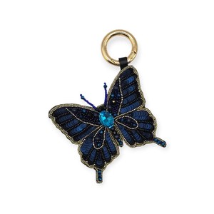 Llavero con Colgante de Mariposa Cola de Golondrina con Cuentas Azules Brillantes en Degradado - Product Image 1