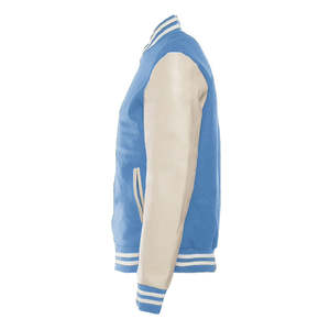 Chaqueta Varsity OEM con Mangas de Cuero, Unisex, Cuello Alto, Invierno, Logotipo Personalizado Bordado, Parches - Product Image 4