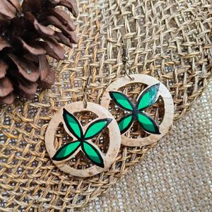 أقراط مجوهرات هاواي مخصصة للشاطئ مستديرة القرط على طراز الجزيرة الاستوائية بألوان مختلفة للنساء والفتيات - Product Image 3