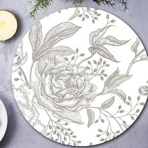 Napperons de table à manger ronds modernes de luxe personnalisés multicolores pour la cuisine Style imperméable et coréen pour les mariages - Product Image 2