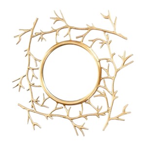 Modern Luxury Gold Metal Branch <b>Wall</b> Mirror Round Decorative Twig Frame Mirror for Home Living Room Hotel <b>Wall</b> <b>Decor</b> - Product Image 1